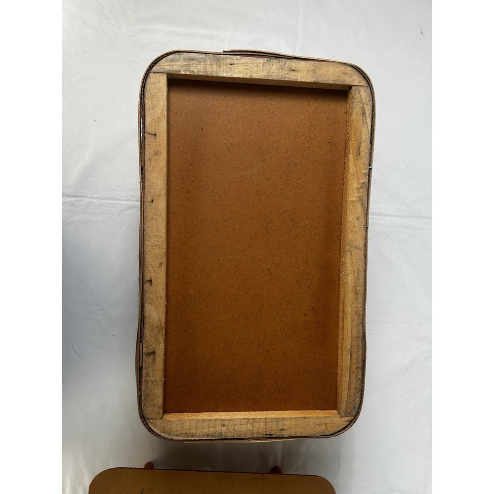 Vintage Redmon Woven Picnic Basket 22" Wood Lid & Handles Diamond Pattern - Picture 13 of 16